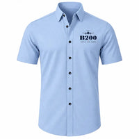 Thumbnail for Beechcraft King Air B200 - Short Sleeve Shirt - Heritage - Light Blue