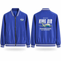 Thumbnail for Beechcraft King Air B200 Stylish Jackets - Baseball Collar - Cartoon - Royal Blue