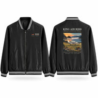 Thumbnail for Beechcraft King Air B200 Stylish Jackets - Baseball Collar - Poster - Black