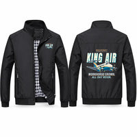 Thumbnail for Beechcraft King Air B200 Stylish Jackets - Stand Collar - Cartoon - Black