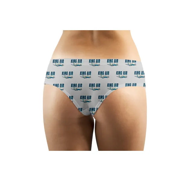 Beechcraft King Air B200 - Women Panties - Cartoon Pattern - Light Gray - Back