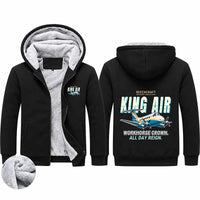Thumbnail for Beechcraft King Air B200 Zipped Sweatshirts - Cartoon - Black