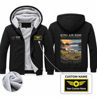 Thumbnail for Beechcraft King Air B200 Zipped Sweatshirts - Poster + Name - Black