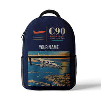 Thumbnail for Beechcraft King Air C90 - 3D Backpack - Dark Blue + Name