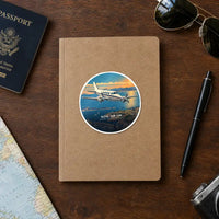 Thumbnail for Beechcraft King Air C90 - 3D + Name - Circle Sticker - Notebook