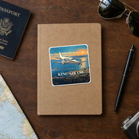 Thumbnail for Beechcraft King Air C90 - 3D + Name - Square Sticker - Notebook