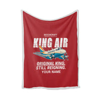 Thumbnail for Beechcraft King Air C90 - Cartoon + Name - Blanket - Red
