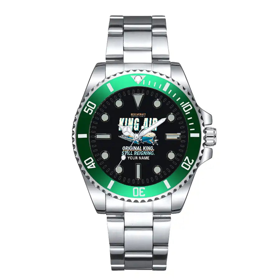 Beechcraft King Air C90 - Cartoon + Name - Premium Diver - Green