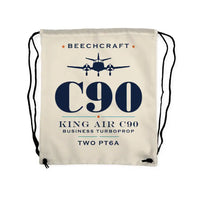 Thumbnail for Beechcraft King Air C90 - Drawstring Bag - Heritage - Beige