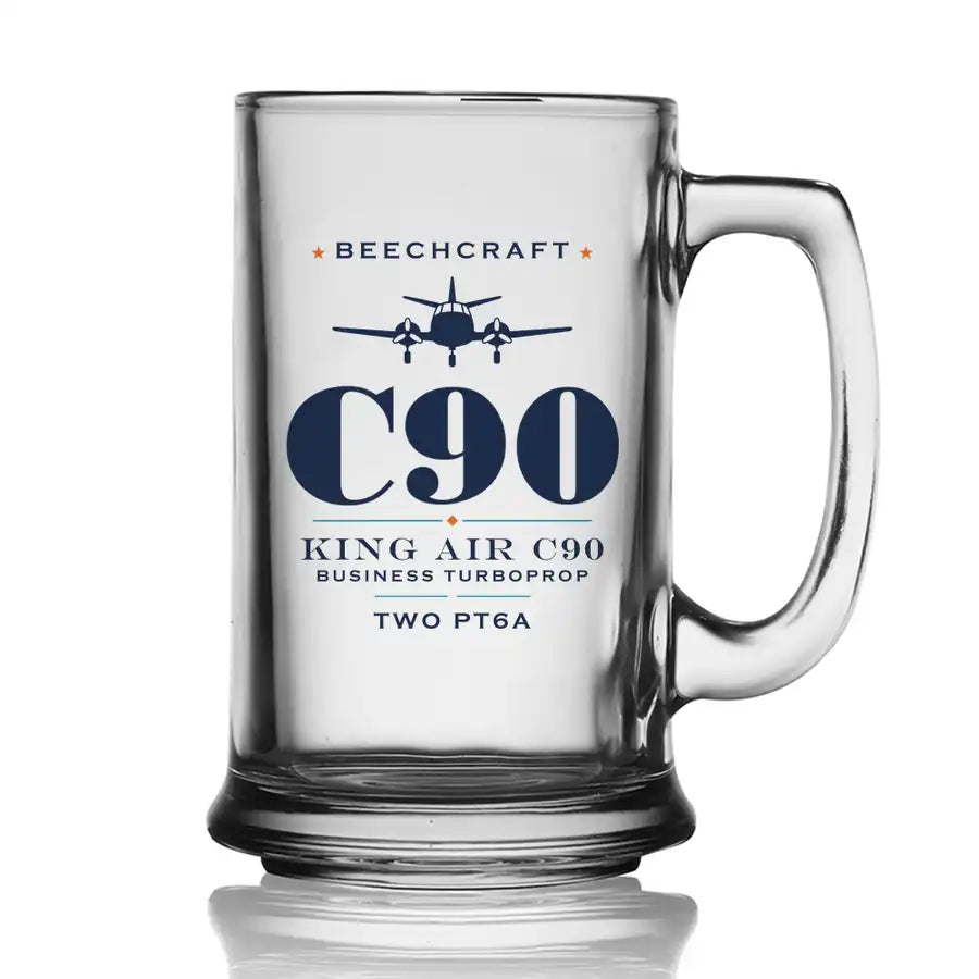 Beechcraft King Air C90 - Heritage - Beer Glass with Holder