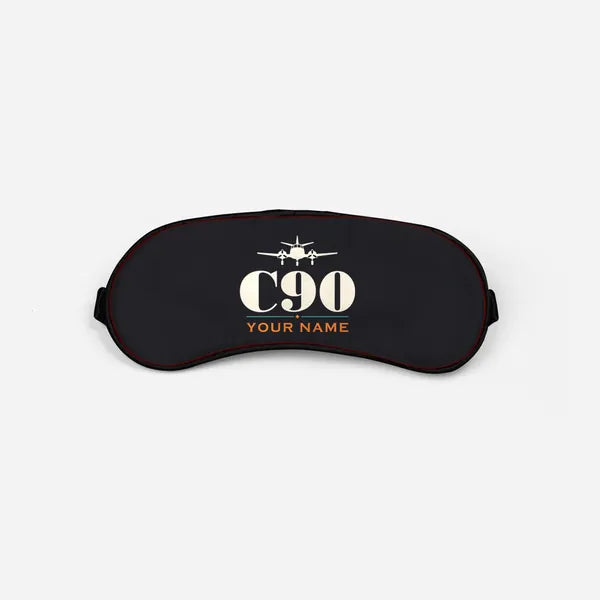 Beechcraft King Air C90 - Heritage + Name - Sleep Mask - Black