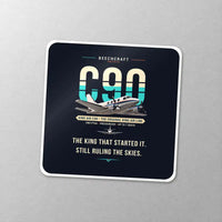 Thumbnail for Beechcraft King Air C90 - Original - Square Sticker - Close-up