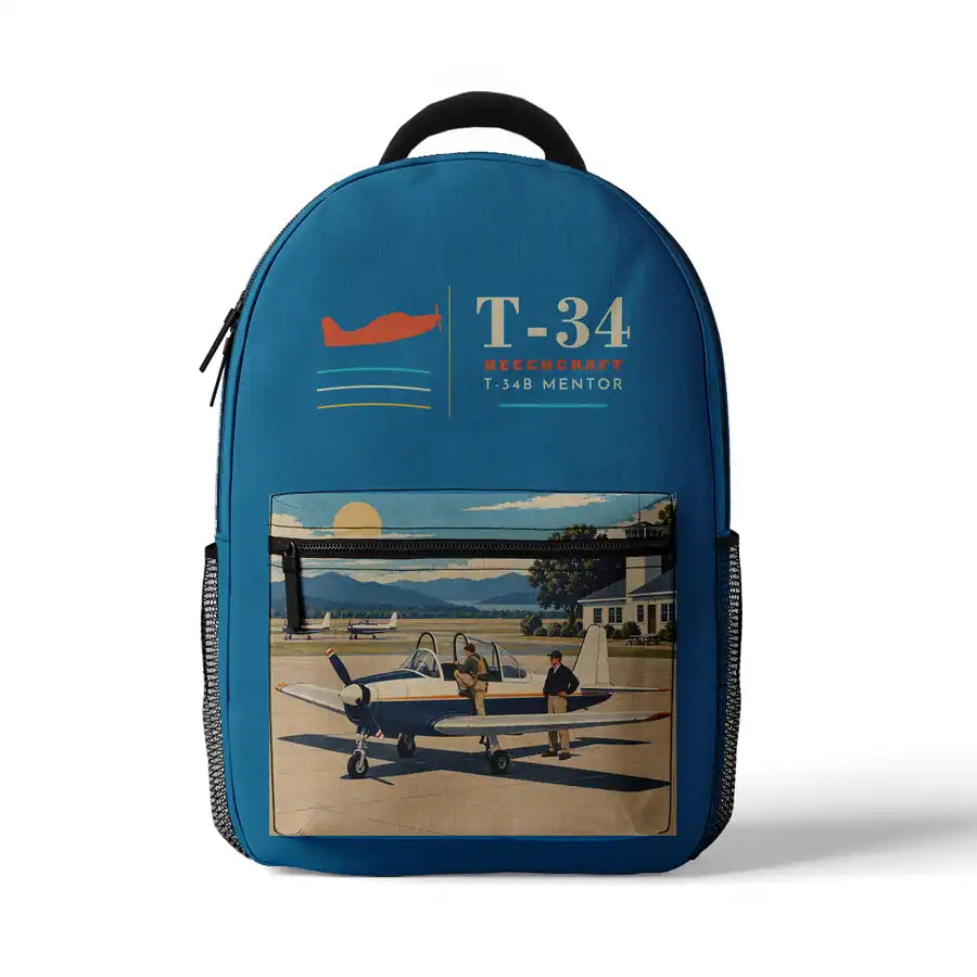Beechcraft T-34B Mentor - 3D Backpack - Light Blue