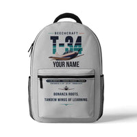 Thumbnail for Beechcraft T-34B Mentor - 3D Backpack - Original + Name - White
