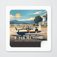 Thumbnail for Beechcraft T-34B Mentor - 3D - Square Sticker - Peel