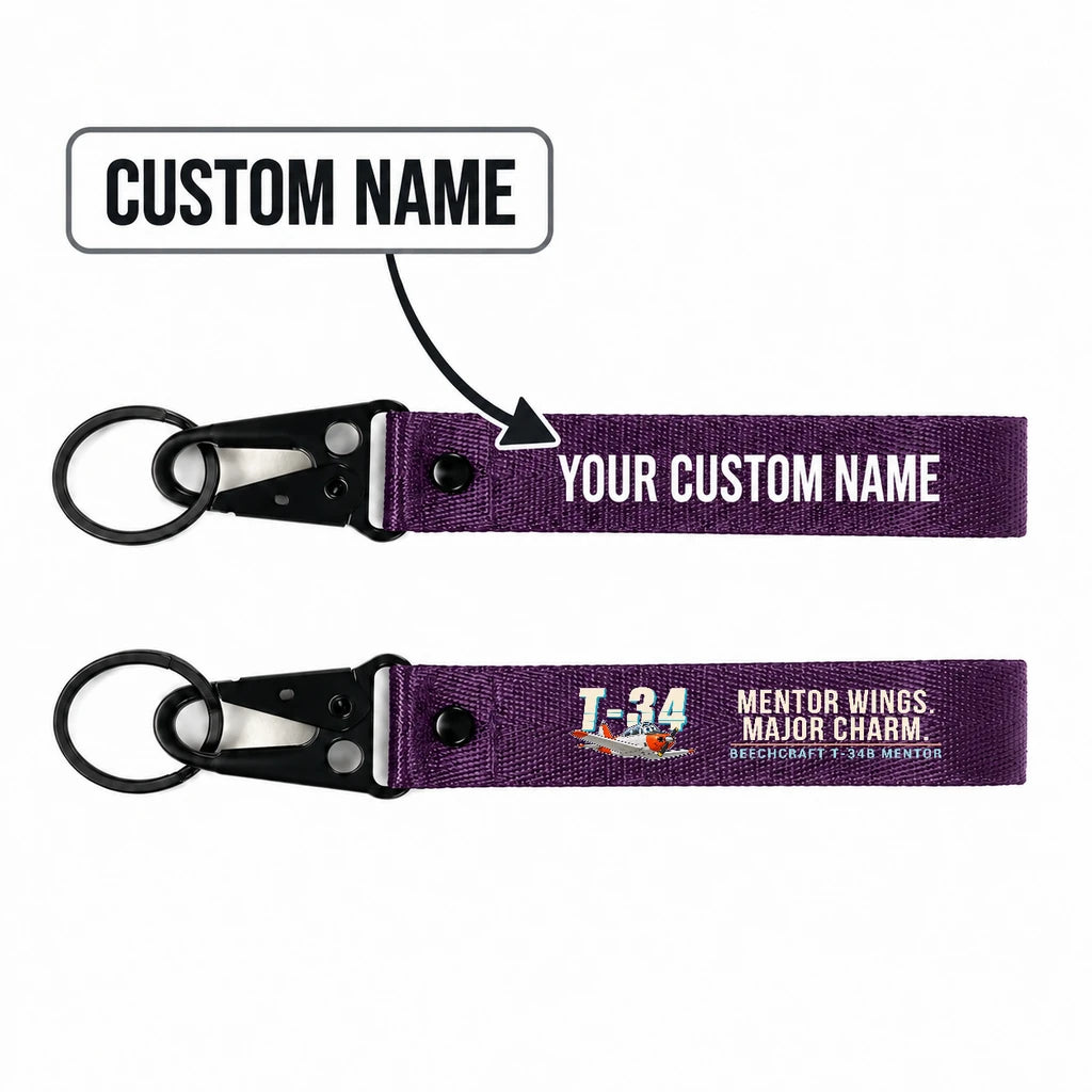 Beechcraft T-34B Mentor Hawk-Shaped Key Chains - Purple - Cartoon - Personalized