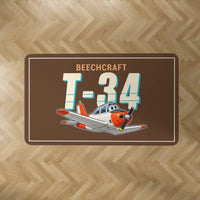 Thumbnail for Beechcraft T-34B Mentor - Cartoon - Rectangle Carpet - Brown