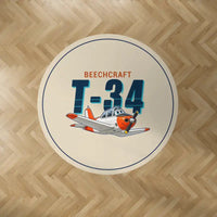 Thumbnail for Beechcraft T-34B Mentor - Cartoon - Round Carpet - Beige
