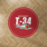 Thumbnail for Beechcraft T-34B Mentor - Cartoon - Round Carpet - Red