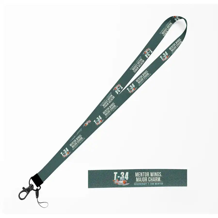 Beechcraft T-34B Mentor Lanyard & ID Holders lanyard - Cartoon - Dark Green