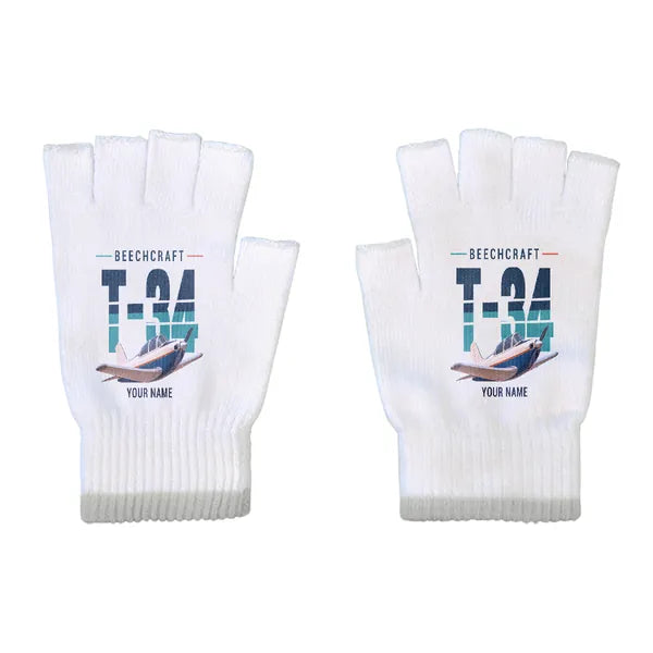 Beechcraft T-34B Mentor - Gloves - Cut - Original + Name - White
