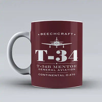 Thumbnail for Beechcraft T-34B Mentor - Heritage - Mug - Dark Red