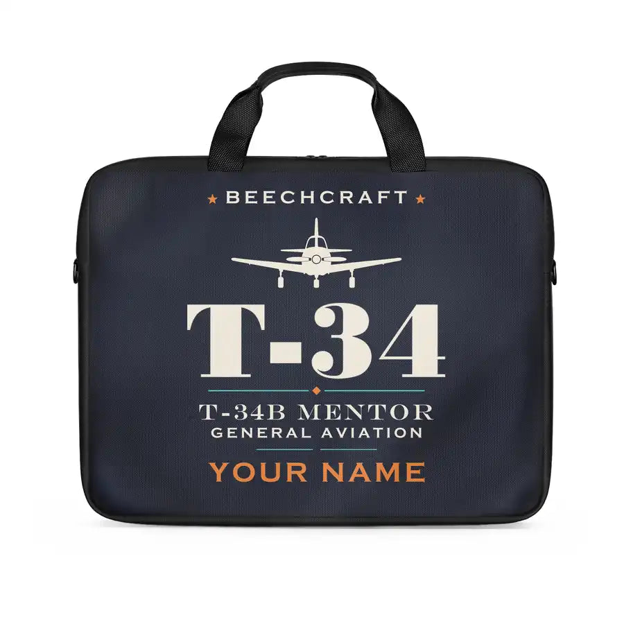 Beechcraft T-34B Mentor - Heritage + Name - Laptop Bag