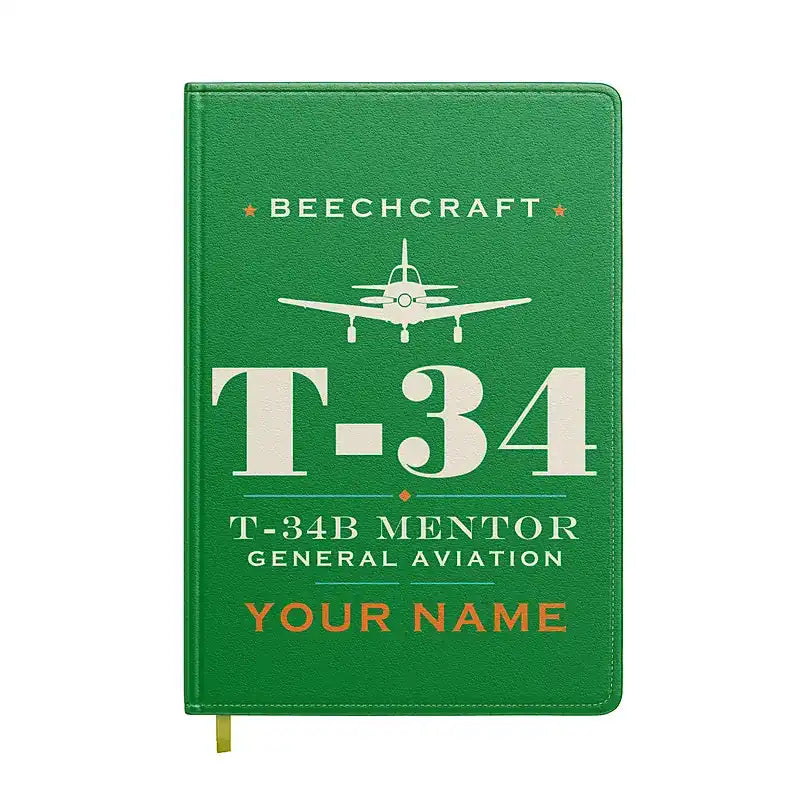 Beechcraft T-34B Mentor - Heritage + Name - Notebook - Green