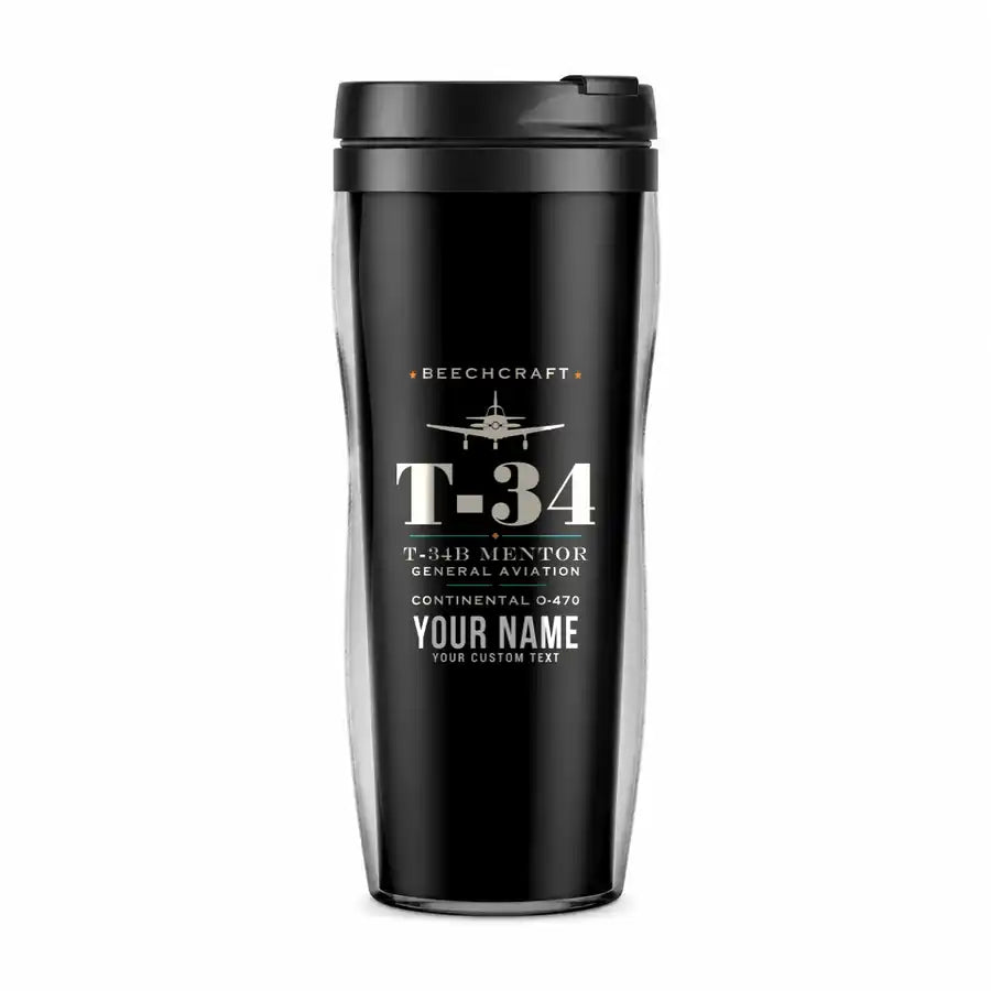 Beechcraft T-34B Mentor - Heritage + Name - Plastic (No Holder) - Black