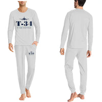 Thumbnail for Beechcraft T-34B Mentor - Men Pajamas - Heritage Chest - Light Gray