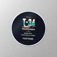 Thumbnail for Beechcraft T-34B Mentor - Original + Name - Circle Sticker - Close-up