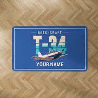 Thumbnail for Beechcraft T-34B Mentor - Original + Name - Rectangle Carpet - Blue