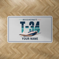 Thumbnail for Beechcraft T-34B Mentor - Original + Name - Rectangle Carpet - Light Gray