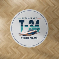 Thumbnail for Beechcraft T-34B Mentor - Original + Name - Round Carpet - Light Gray