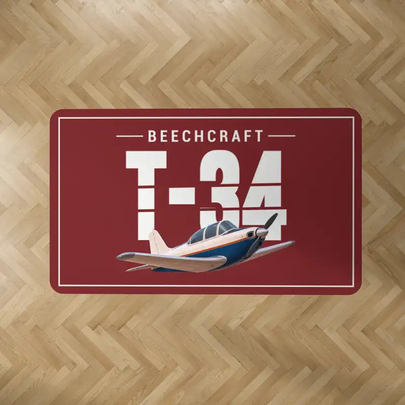Beechcraft T-34B Mentor - Original - Rectangle Carpet - Dark Red