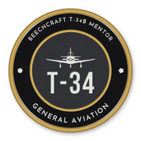 Thumbnail for Beechcraft T-34B Mentor Patches - Circle - Black Gold