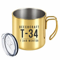 Thumbnail for Beechcraft T-34B Mentor - Portable Mug - Tag - Gold