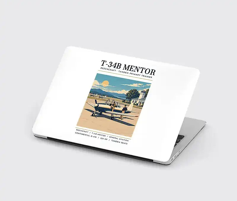 Beechcraft T-34B Mentor - Poster - MacBook Case - White