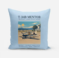 Thumbnail for Beechcraft T-34B Mentor - Poster - Pillow - Light Blue