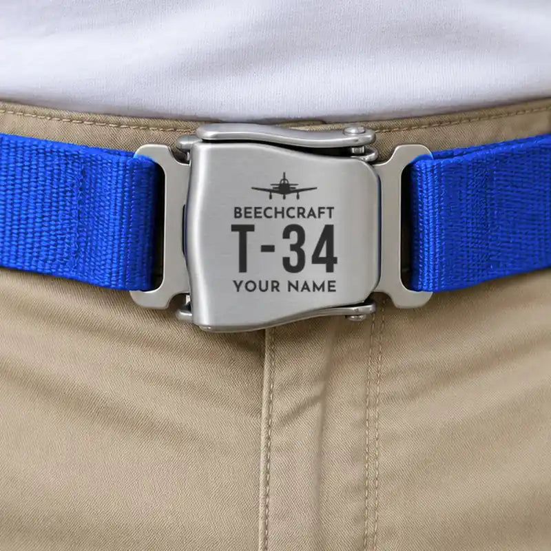 Beechcraft T-34B Mentor - Seat Belt - Heritage + Name - Blue