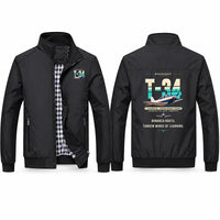 Thumbnail for Beechcraft T-34B Mentor Stylish Jackets - Stand Collar - Original - Black
