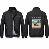 Thumbnail for Beechcraft T-34B Mentor Stylish Jackets - Stand Collar - Poster - Black