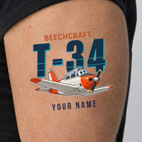 Thumbnail for Beechcraft T-34B Mentor - Tattoo - Cartoon + Name - Man