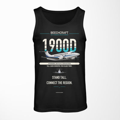 Beechcraft 1900D design on black tank top