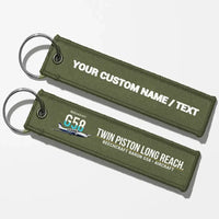 Thumbnail for Beechcraft Baron G58 Aviator Key Chains - Green Army - Personalized