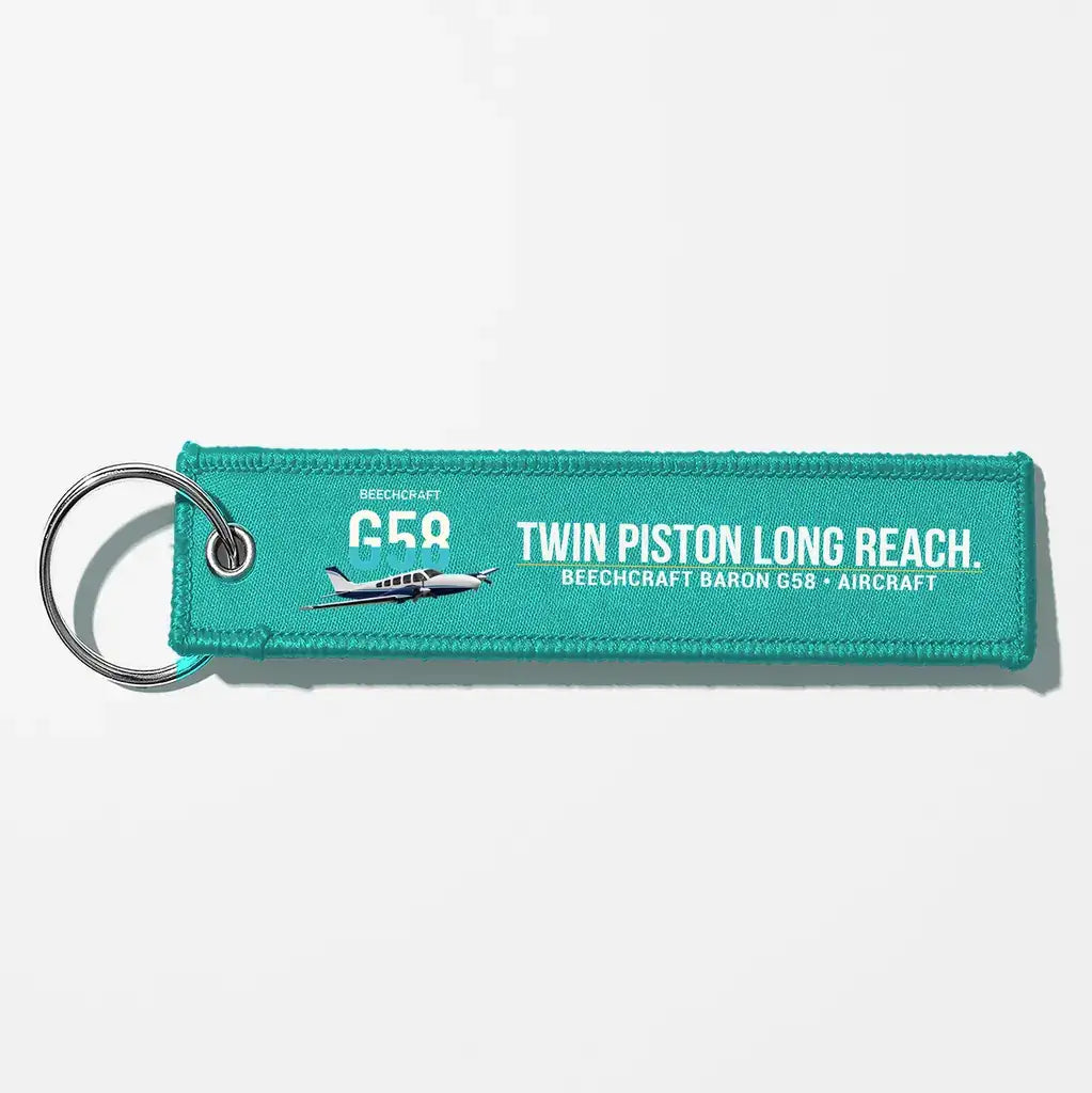 Beechcraft Baron G58 Aviator Key Chains - Turquoise