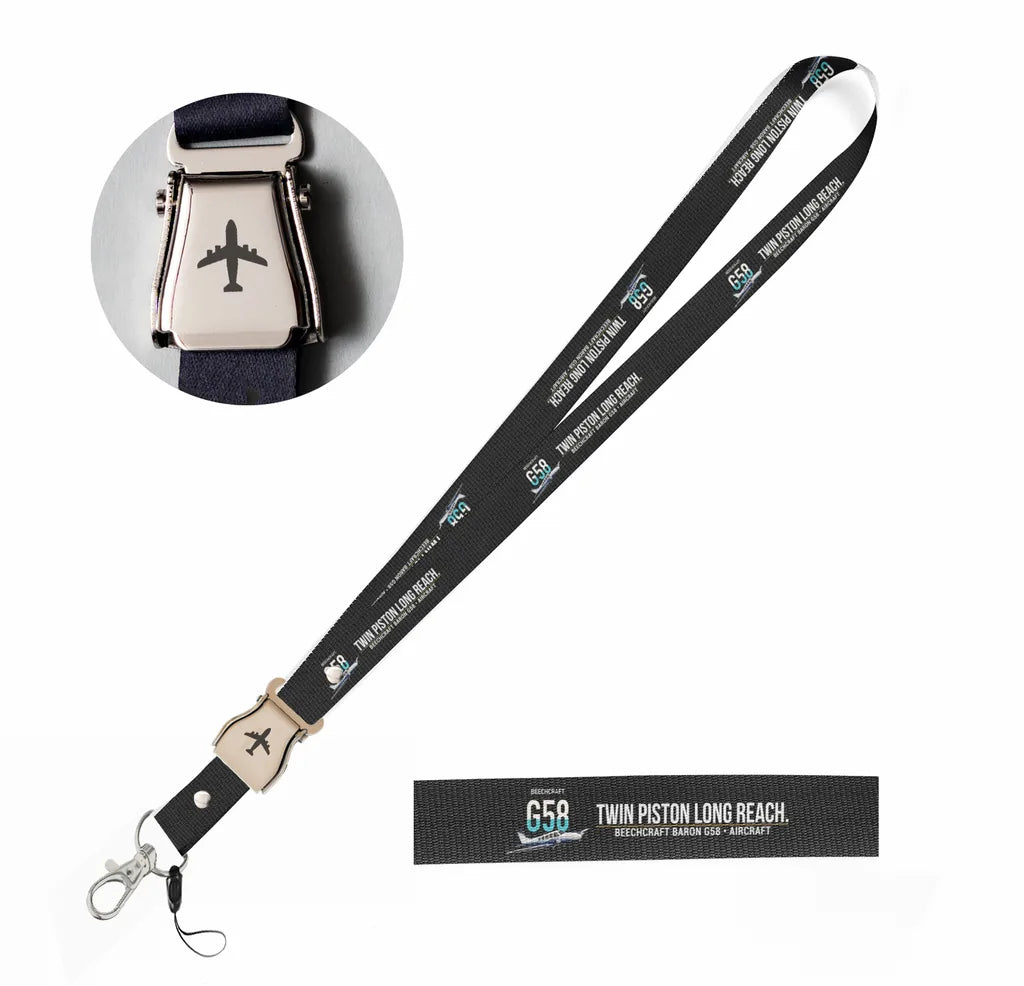 Beechcraft Baron G58 seat belt lanyard - black
