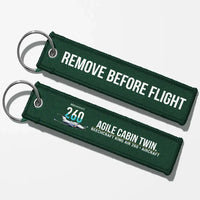 Thumbnail for Beechcraft King Air 260 Aviator Key Chains - Dark Green - Remove Before Flight