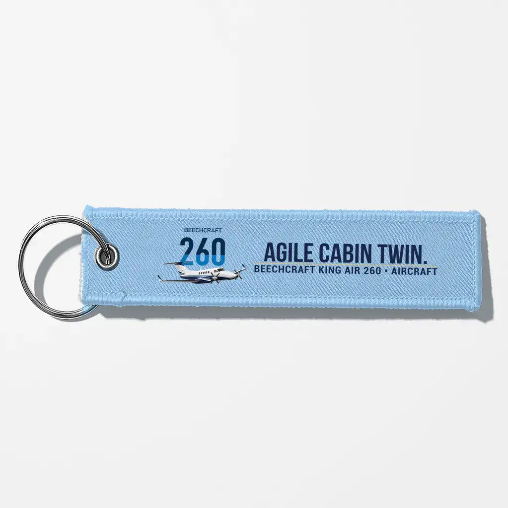Beechcraft King Air 260 Aviator Key Chains - Light Blue