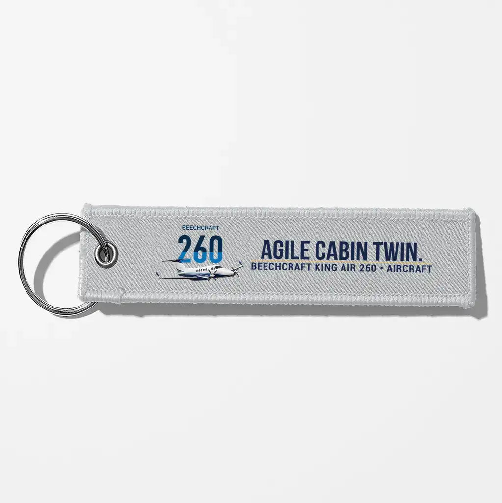 Beechcraft King Air 260 Aviator Key Chains - Light Gray